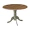 International Concepts Round 42 in Round Dual Drop Leaf Pedestal Table, Hickory/Stone, 42 W, 42 L, 29.5 in H, Wood T41-42DP - alternate 9